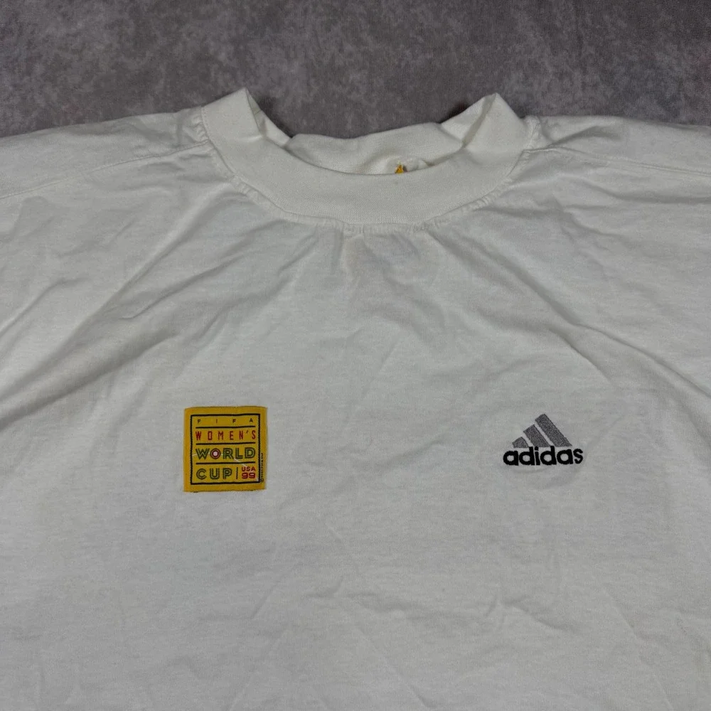 Vintage 1999 FIFA Womens World Cup USA Adidas T-Shirt White XL Made in USA
